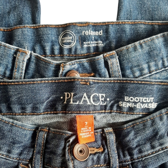 The Children's Place/Wonder Nation Boys sz 7 Relaxed Bootcut Denim Jeans Bundle - Picture 13 of 13